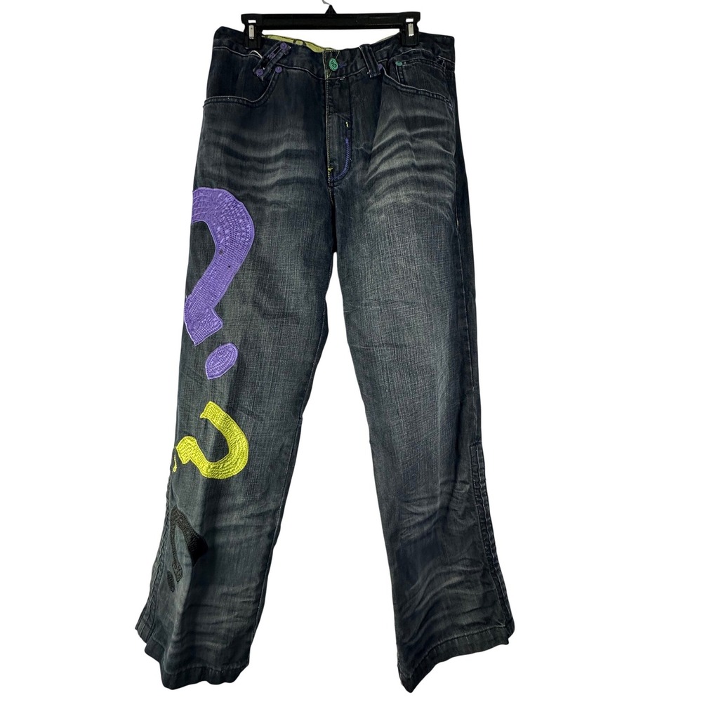 Lot 29 DC Comics Embroidered The Riddler Jeans‎ Size 34' Waist